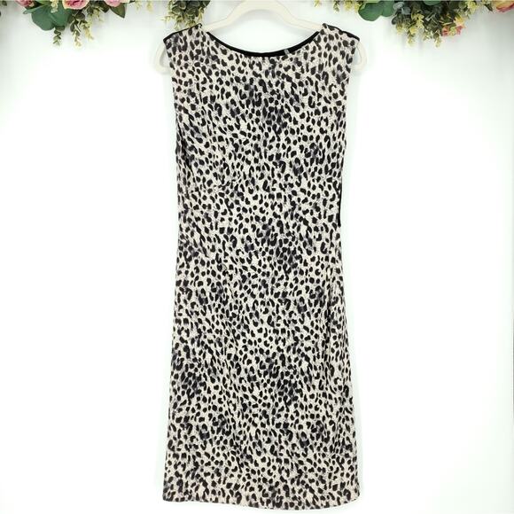 Rebecca Taylor Leopard Print Jersey Dress Large - Picture 1 of 10